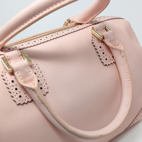 🦄Tory Burch Pink Bag Spectator Middy Perforated Satchel Shell Pink! Rare! 💖🦄 - Picture 5 of 12